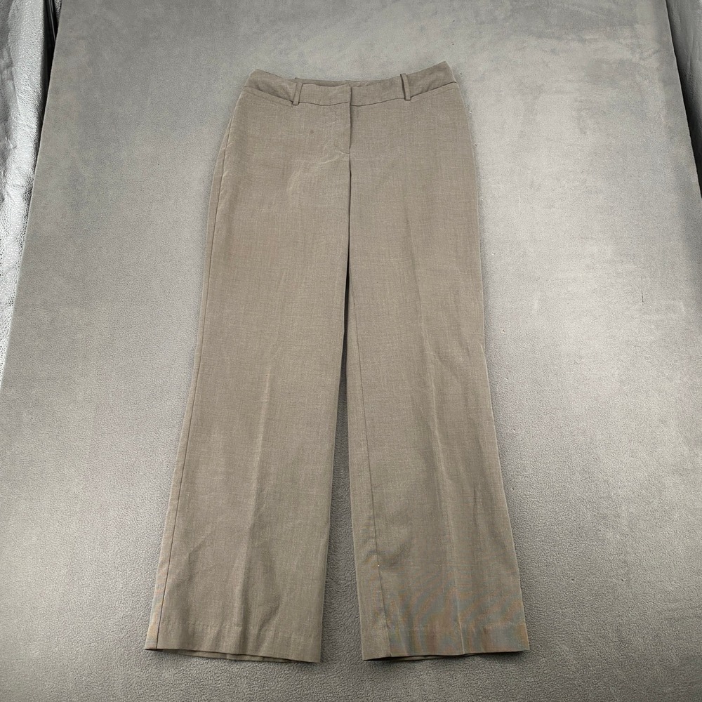 Worthington Curvy Fit Dress Pants Womens 6 Taupe Brown Wide Leg Trousers